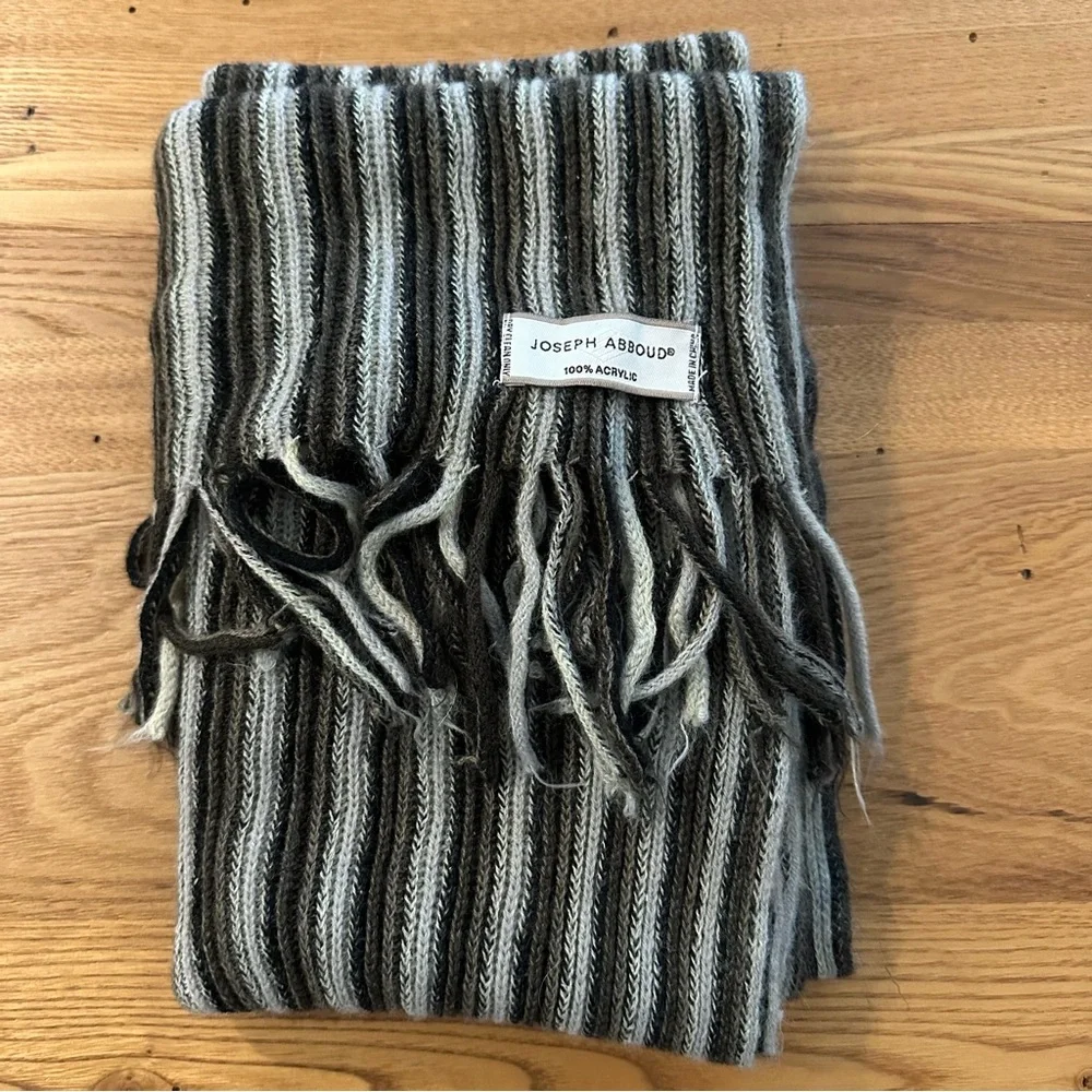 Joseph Abboud gray brown cream scarf